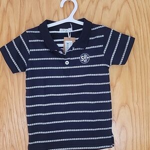 Boy Polo Navy Blue With White Stripes